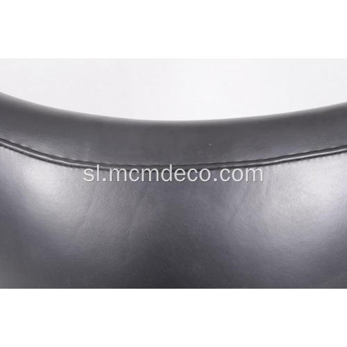Usnjen jajčni stol v črni barvi